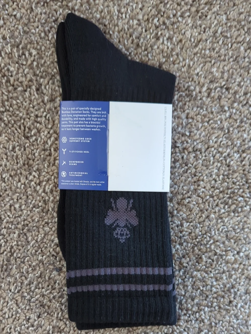 Bombas Black Crew Socks New